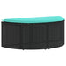 Tuinbank 8 st poly rattan Zwart en Turquoise