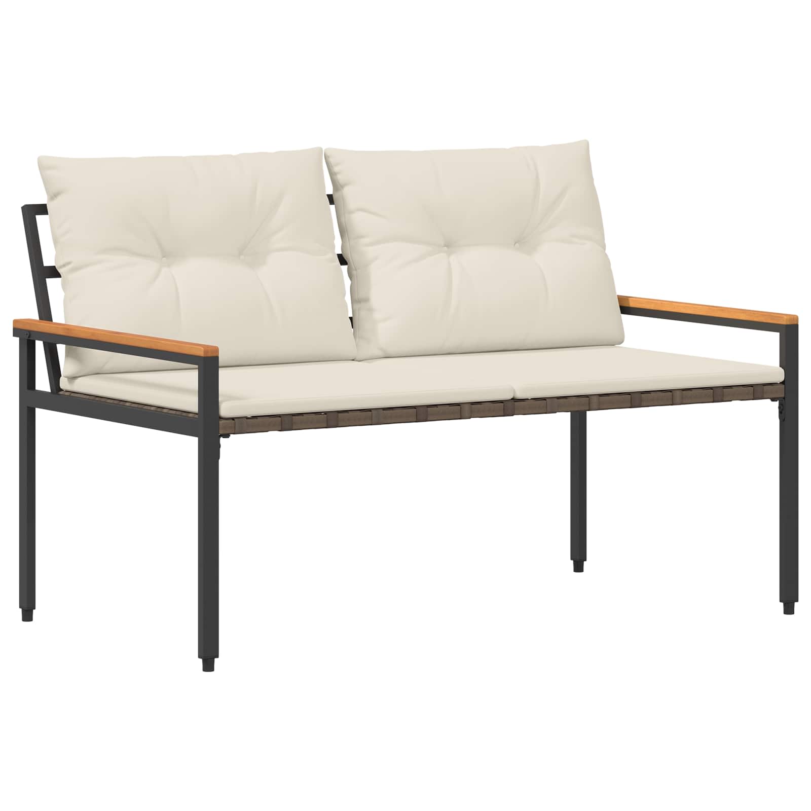 Tuinbank 2 -Seater 116 x 67,5 x 72 cm poly rattan Crèmewit