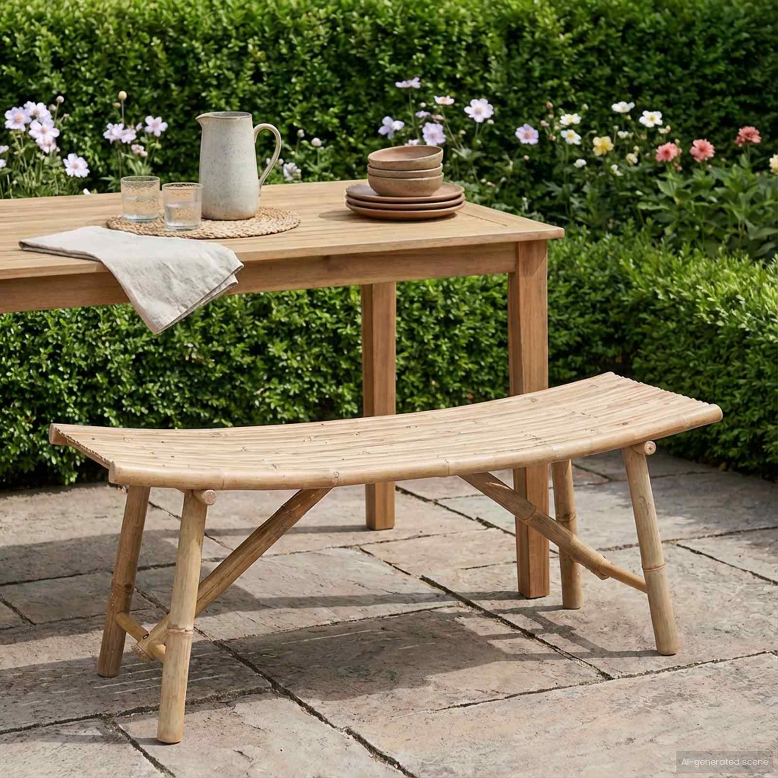 Tuinbank 110 x 45 x 50 cm Bamboe Naturel Rechthoekig