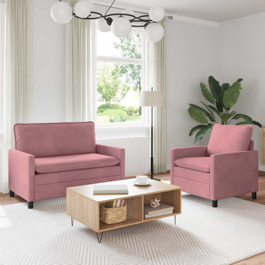 Bankstel 2 st Roze Fluweel