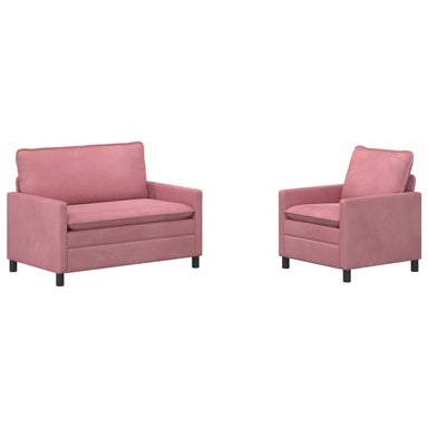 Bankstel 2 st Roze Fluweel