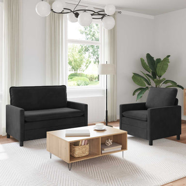 Bankstel 2 st Zwart Fluweel