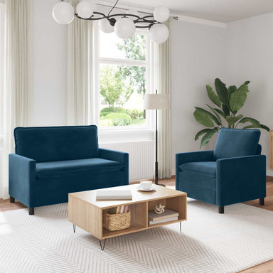 Bankstel 2 st Blauw Fluweel