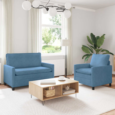 Bankstel 2 st Blauw Stof