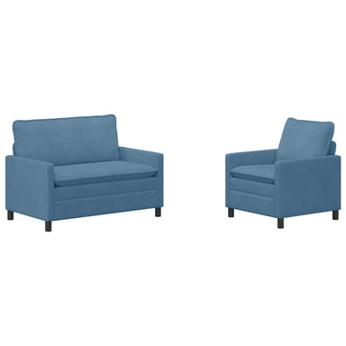 Bankstel 2 st Blauw Stof