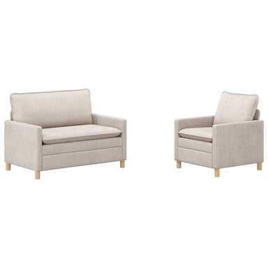 Bankstel 2 st Crèmekleurig Polyester