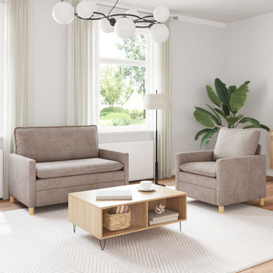 Bankstel 2 st Beige Polyester