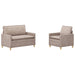Bankstel 2 st Beige Polyester