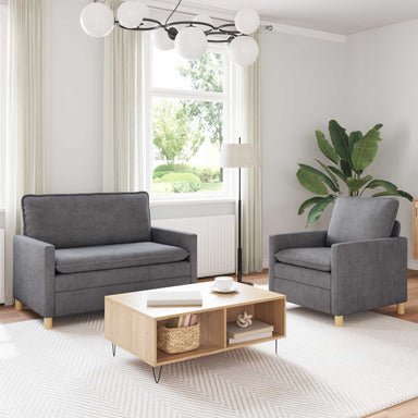 Bankstel 2 st Lichtgrijs Polyester