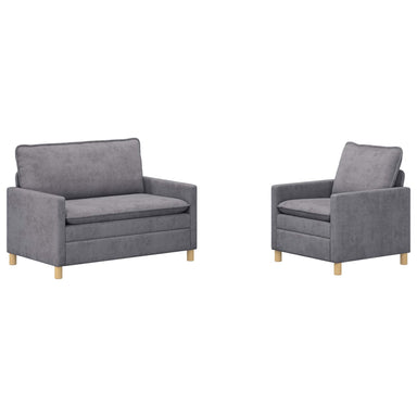 Bankstel 2 st Lichtgrijs Polyester