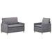 Bankstel 2 st Lichtgrijs Polyester