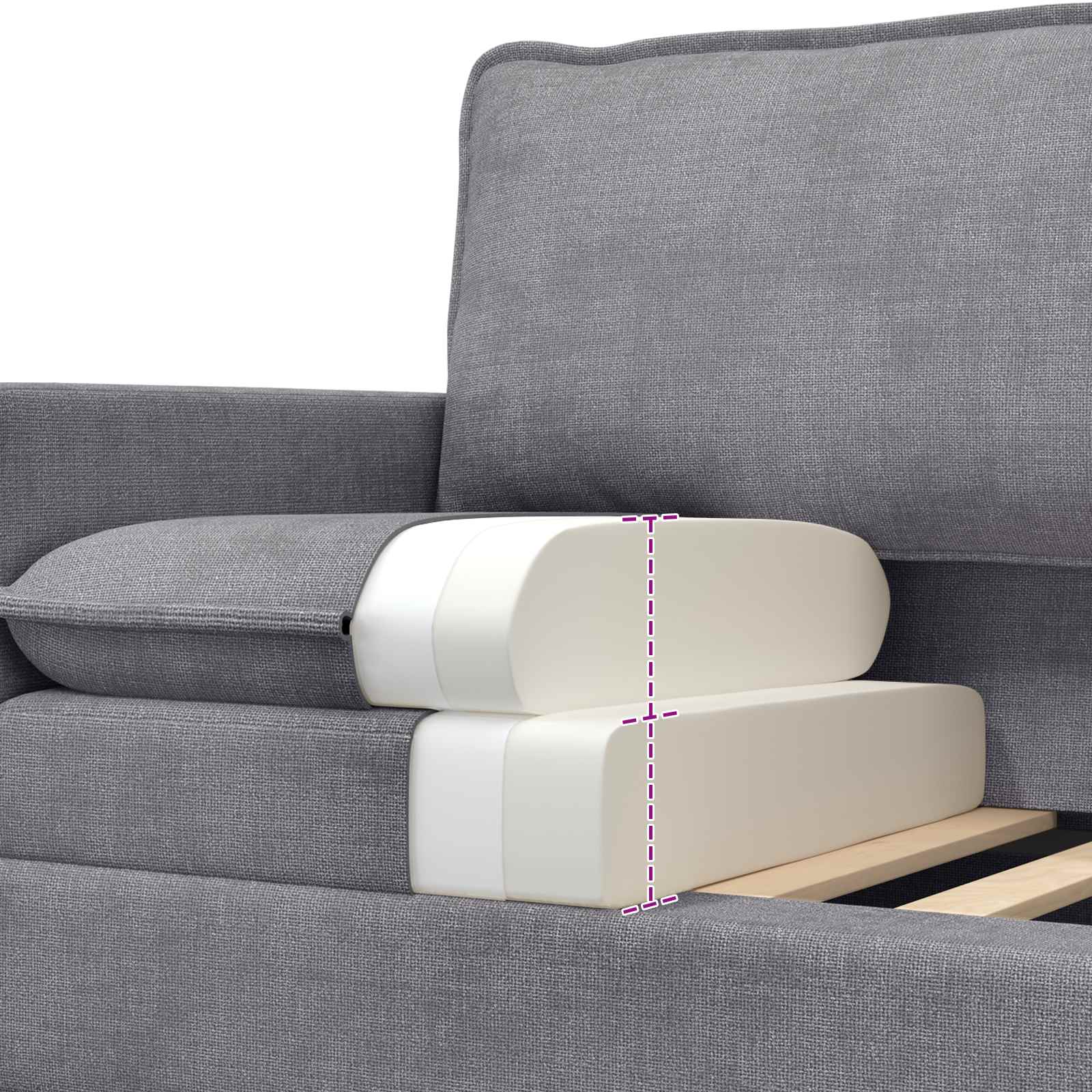Bankstel 2 st Lichtgrijs Polyester