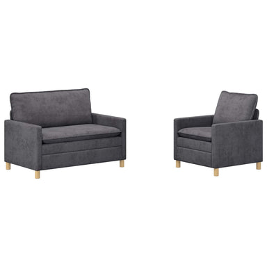 Bankstel 2 st Donkergrijs Polyester