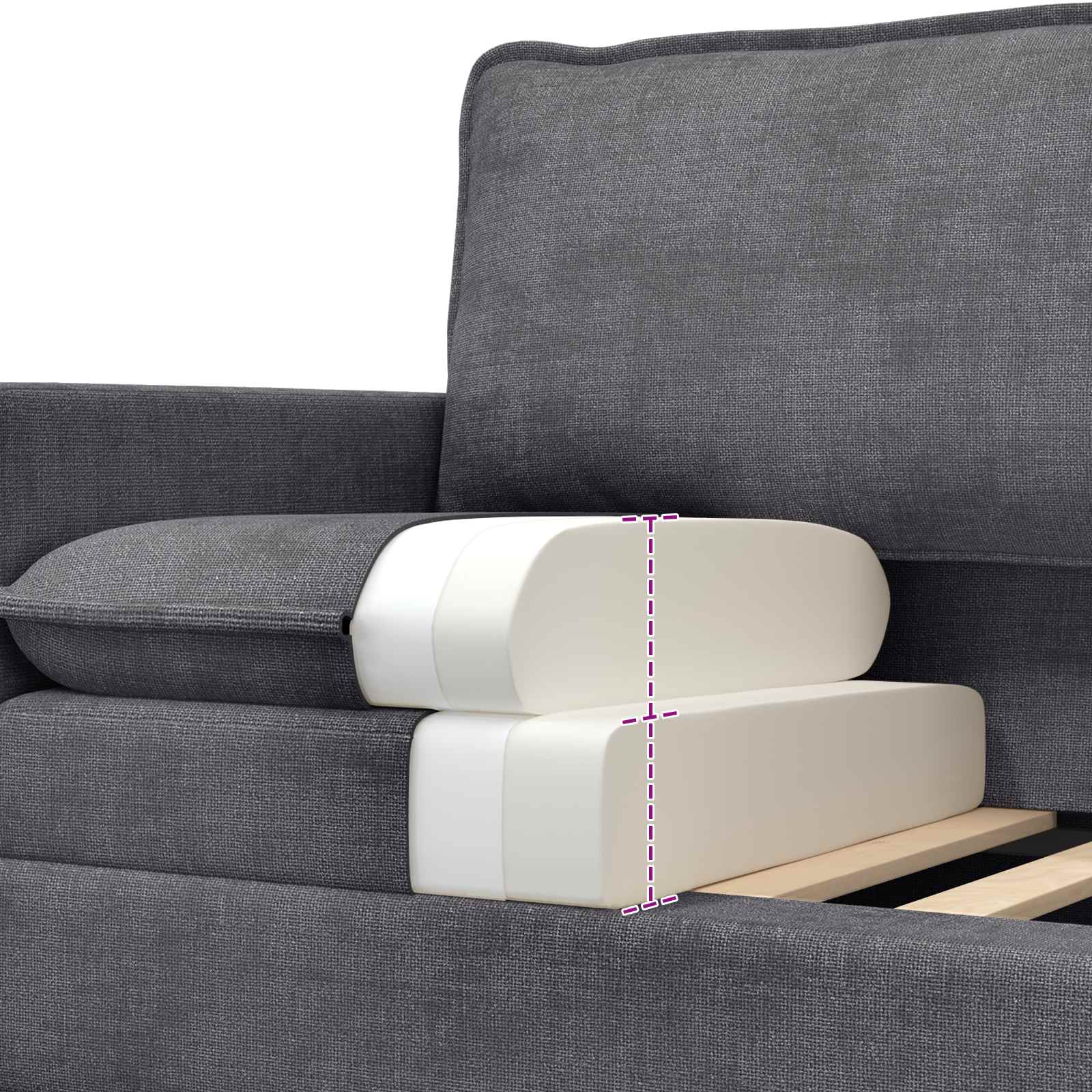 Bankstel 2 st Donkergrijs Polyester