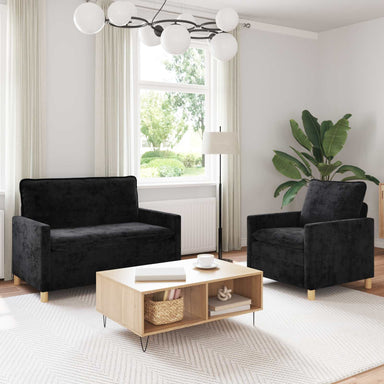 Bankstel 2 st Zwart Polyester