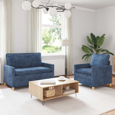 Bankstel 2 st Blauw Polyester