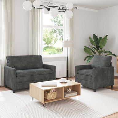 Bankstel 2 st Lichtgrijs Polyester