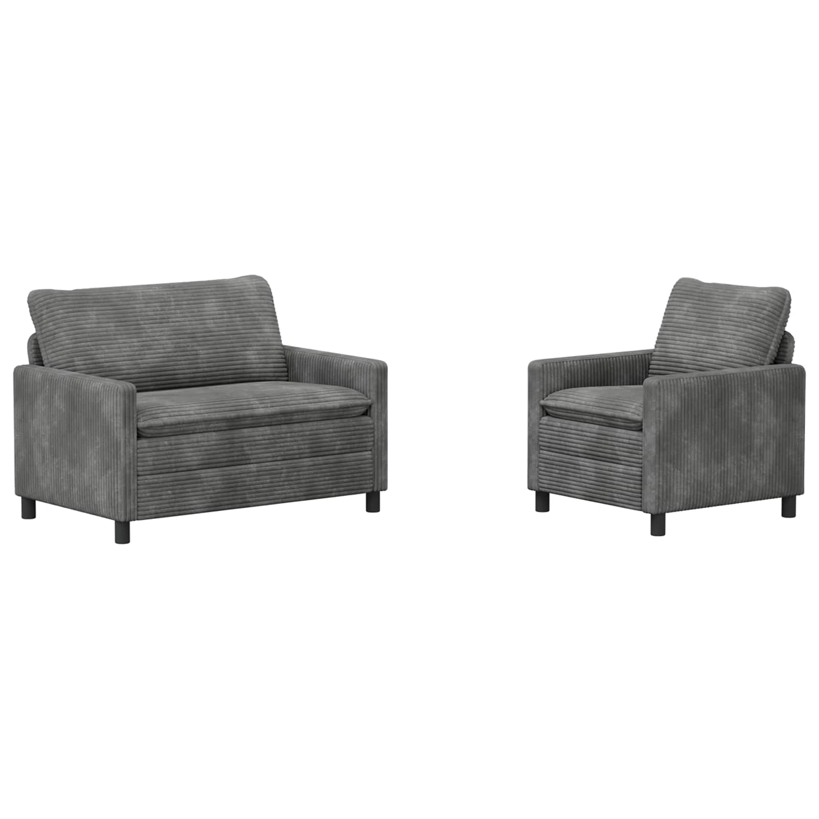 Bankstel 2 st Lichtgrijs Polyester