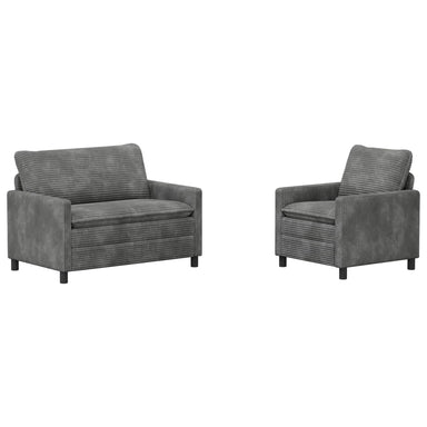 Bankstel 2 st Lichtgrijs Polyester