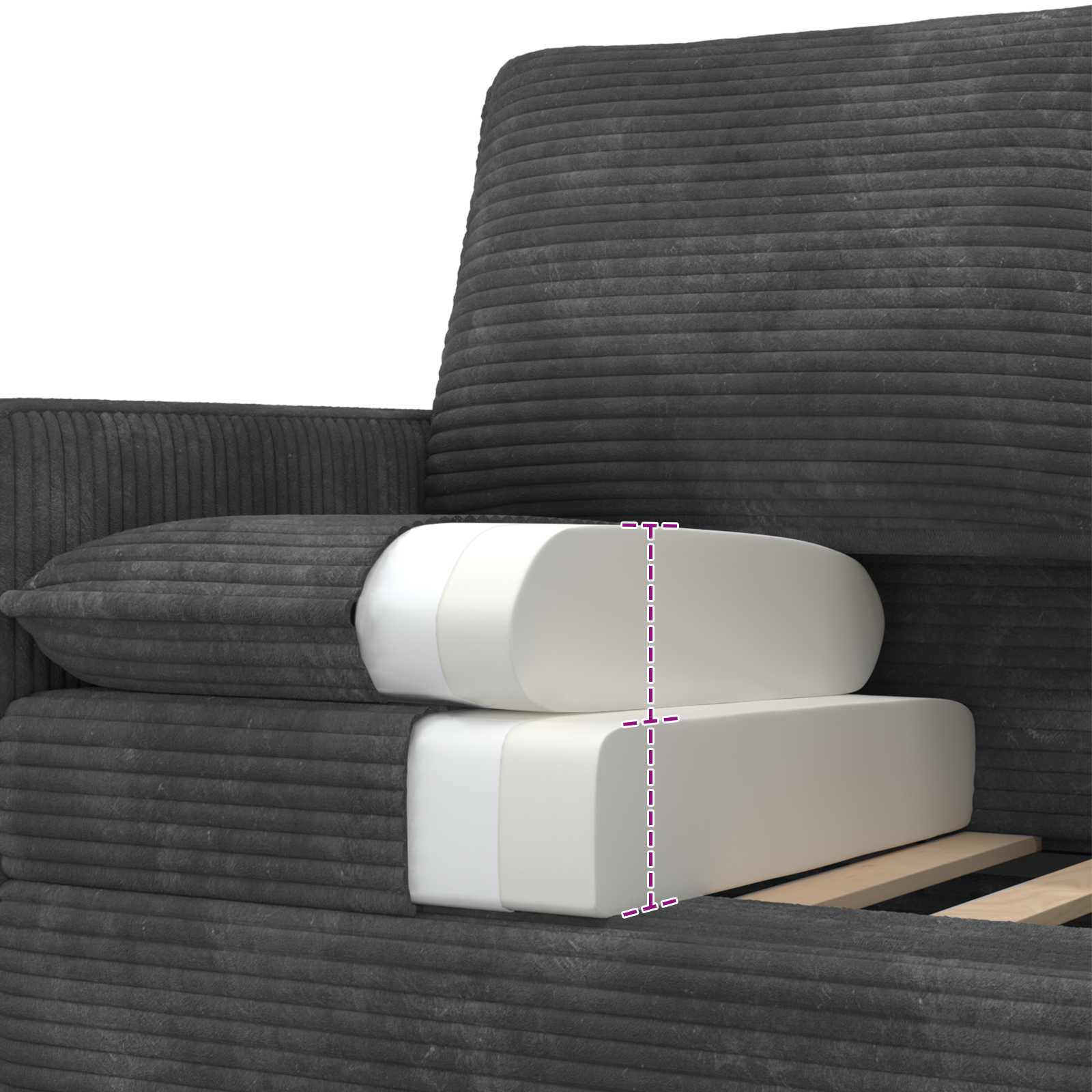 Bankstel 2 st Donkergrijs Polyester