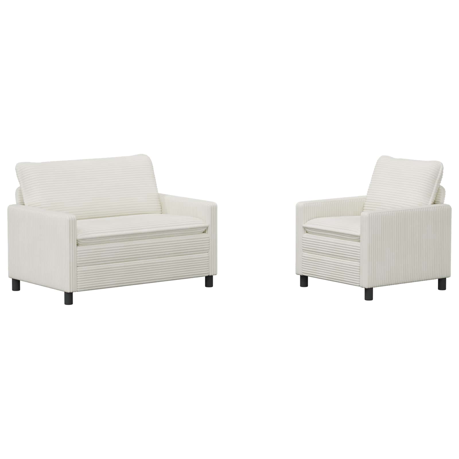 Bankstel 2 st Crèmekleurig Polyester