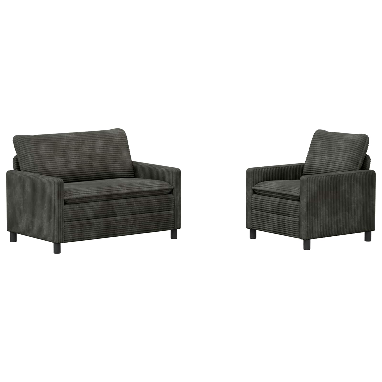 Bankstel 2 st Antracietkleurig Polyester