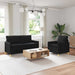 Bankstel 2 st Zwart Stof