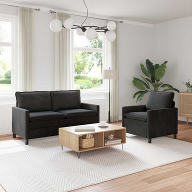 Bankstel 2 st Zwart Fluweel
