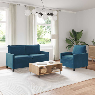Bankstel 2 st Blauw Fluweel
