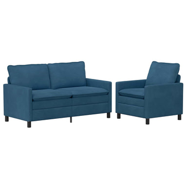 Bankstel 2 st Blauw Fluweel