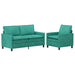 Bankstel 2 st Turquoise Fluweel