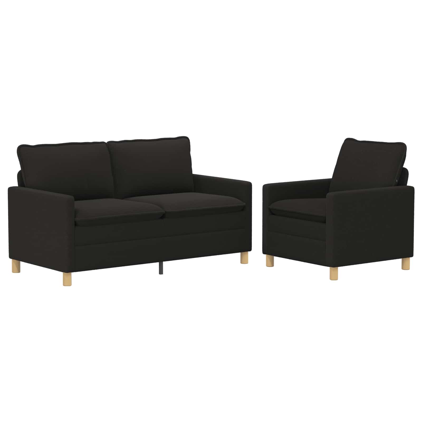 Bankstel 2 st Zwart Stof