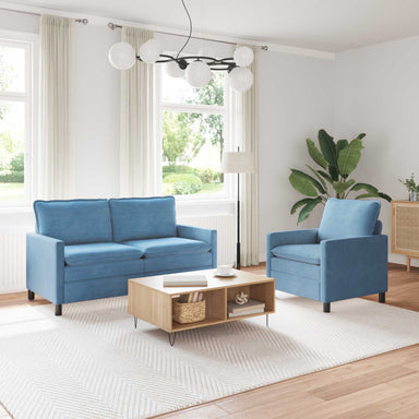 Bankstel 2 st Blauw Stof