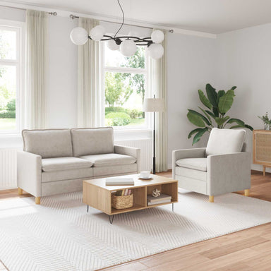 Bankstel 2 st Crèmekleurig Polyester