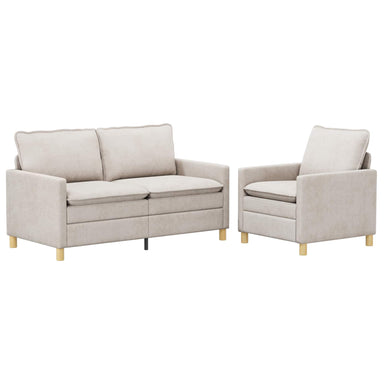Bankstel 2 st Crèmekleurig Polyester