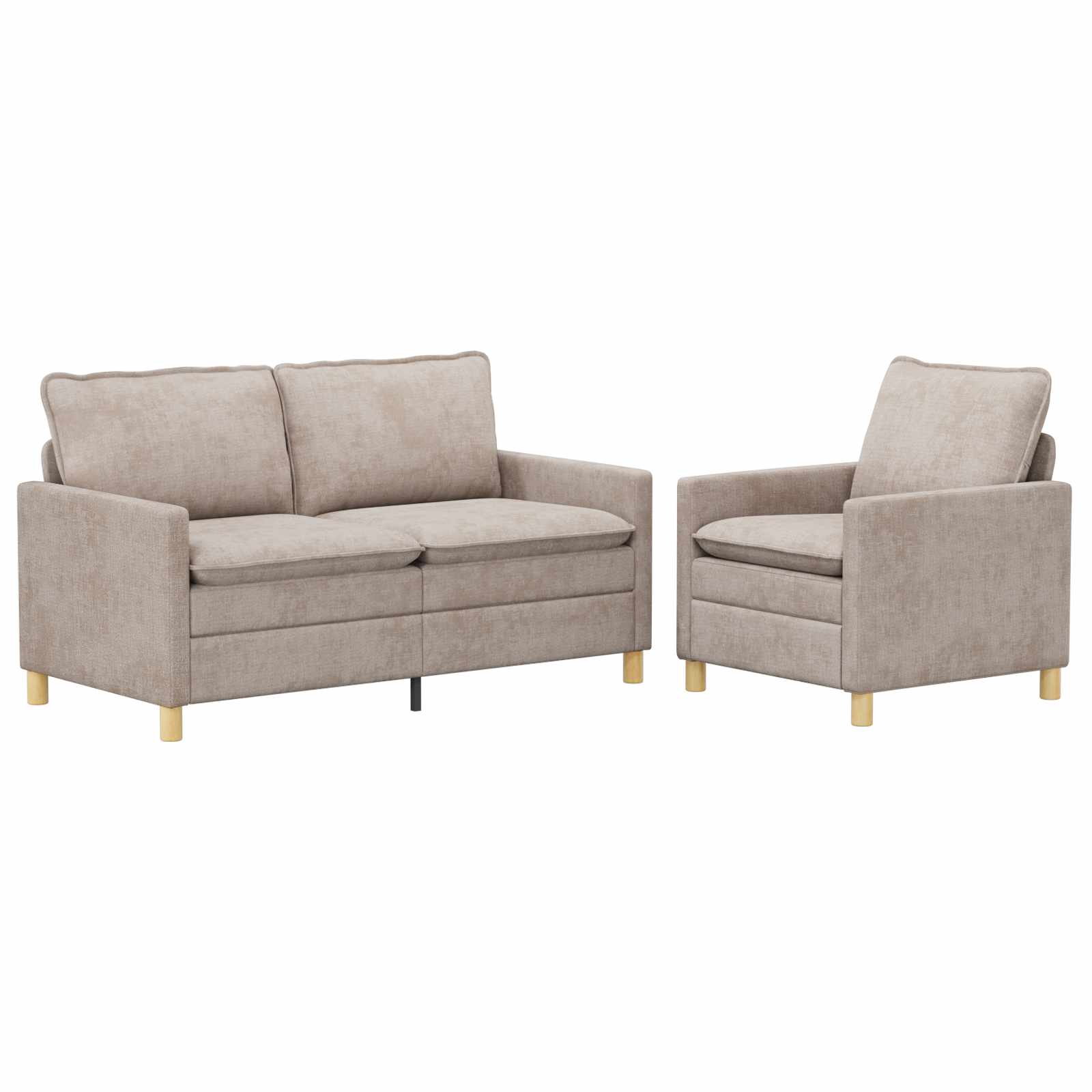 Bankstel 2 st Beige Polyester