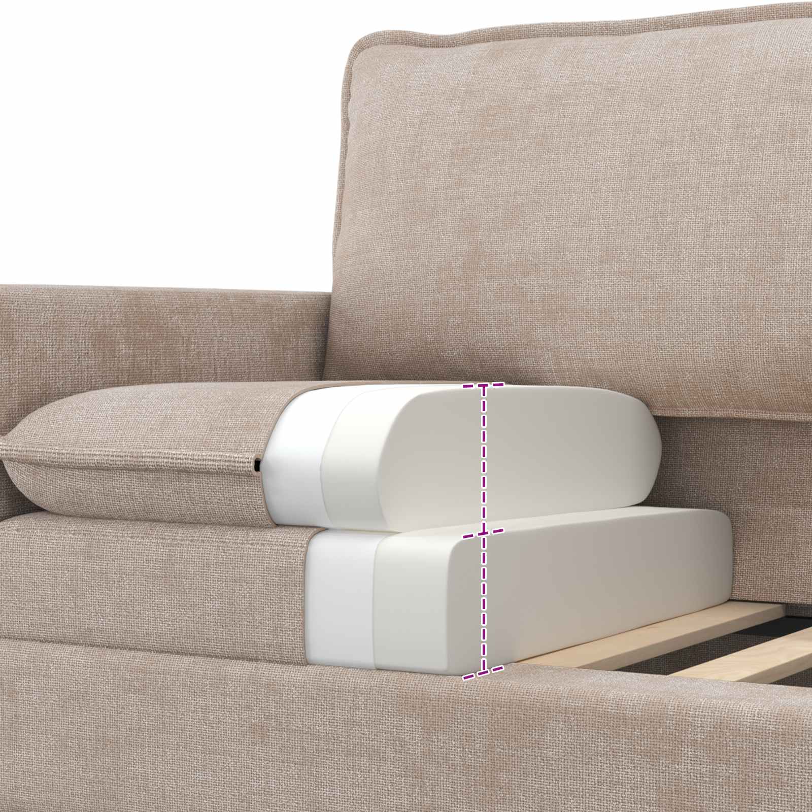 Bankstel 2 st Beige Polyester