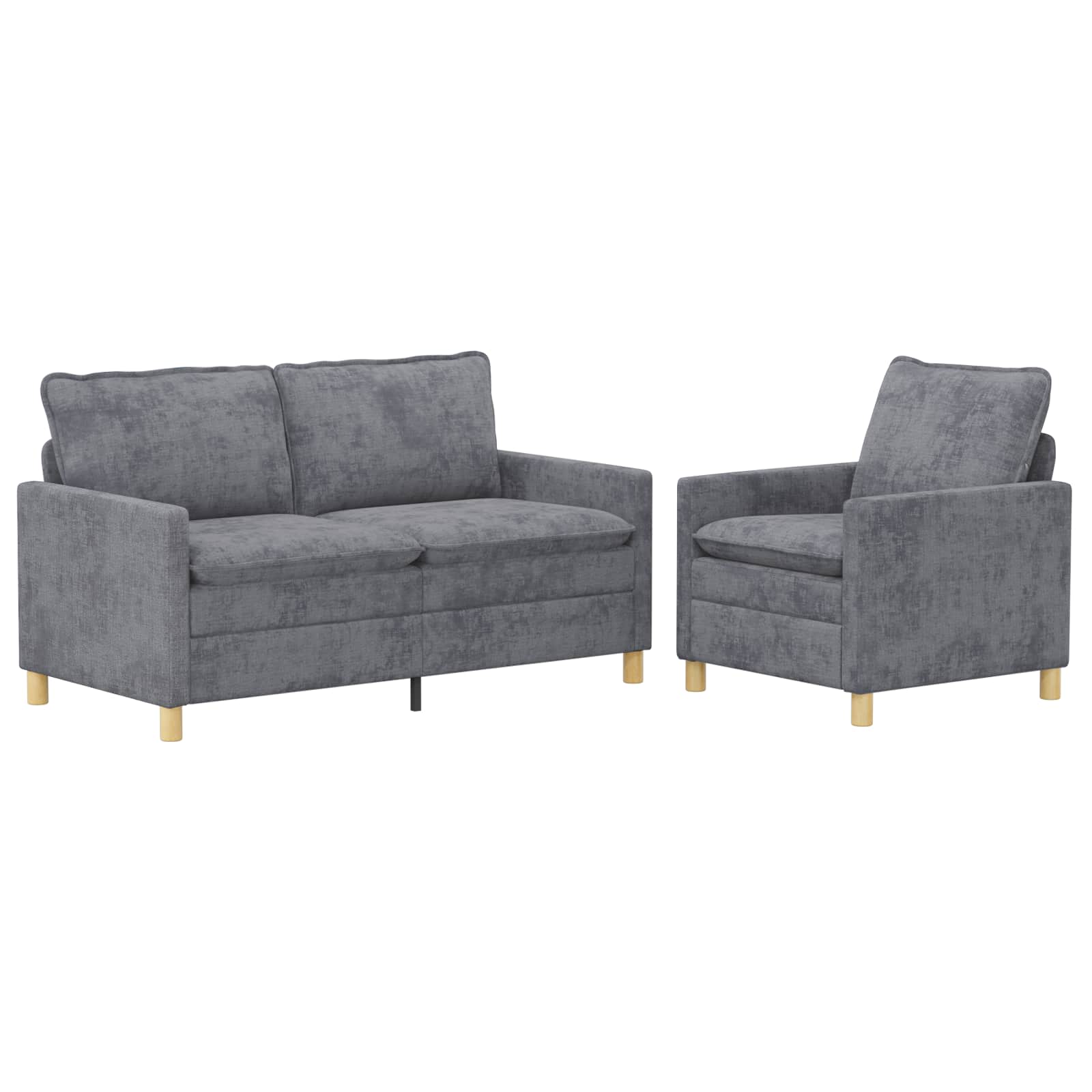 Bankstel 2 st Lichtgrijs Polyester