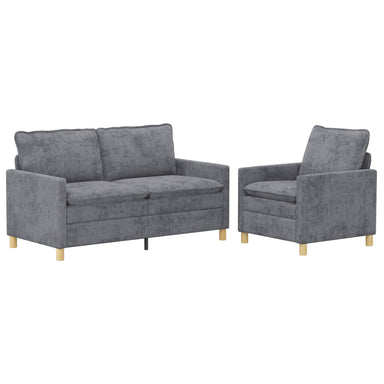 Bankstel 2 st Lichtgrijs Polyester