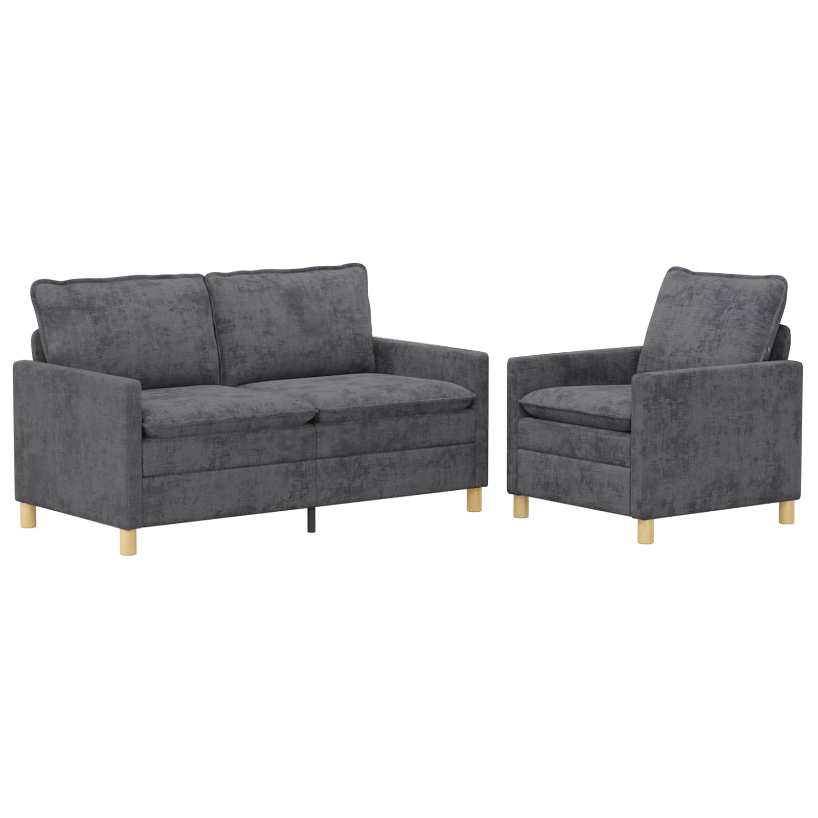 Bankstel 2 st Donkergrijs Polyester