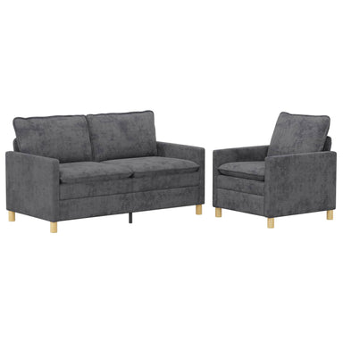 Bankstel 2 st Donkergrijs Polyester