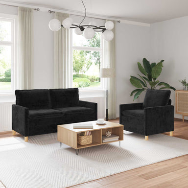 Bankstel 2 st Zwart Polyester
