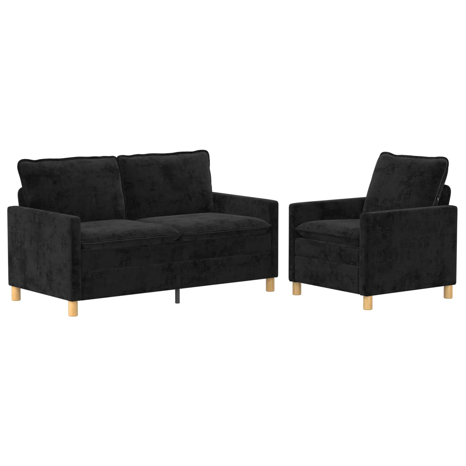 Bankstel 2 st Zwart Polyester