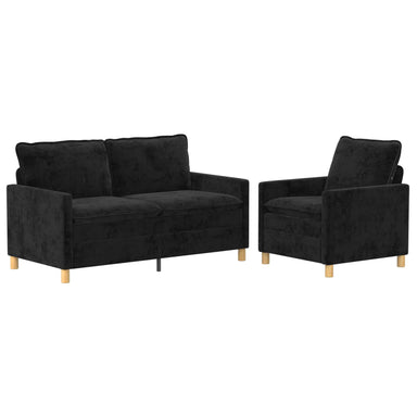 Bankstel 2 st Zwart Polyester