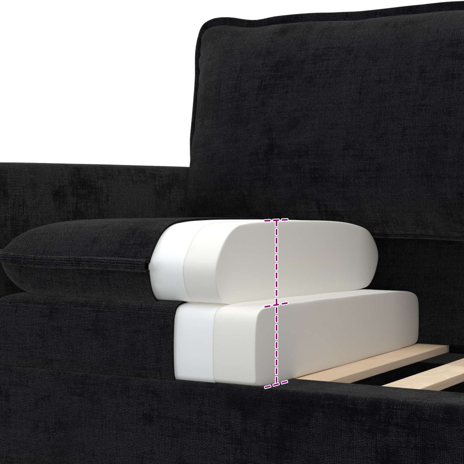 Bankstel 2 st Zwart Polyester
