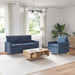 Bankstel 2 st Blauw Polyester