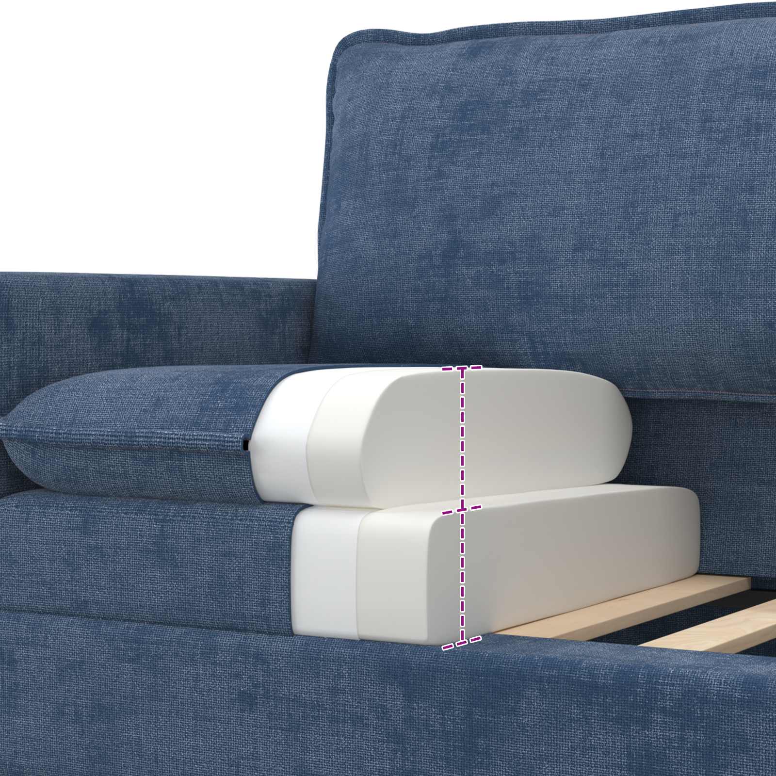 Bankstel 2 st Blauw Polyester