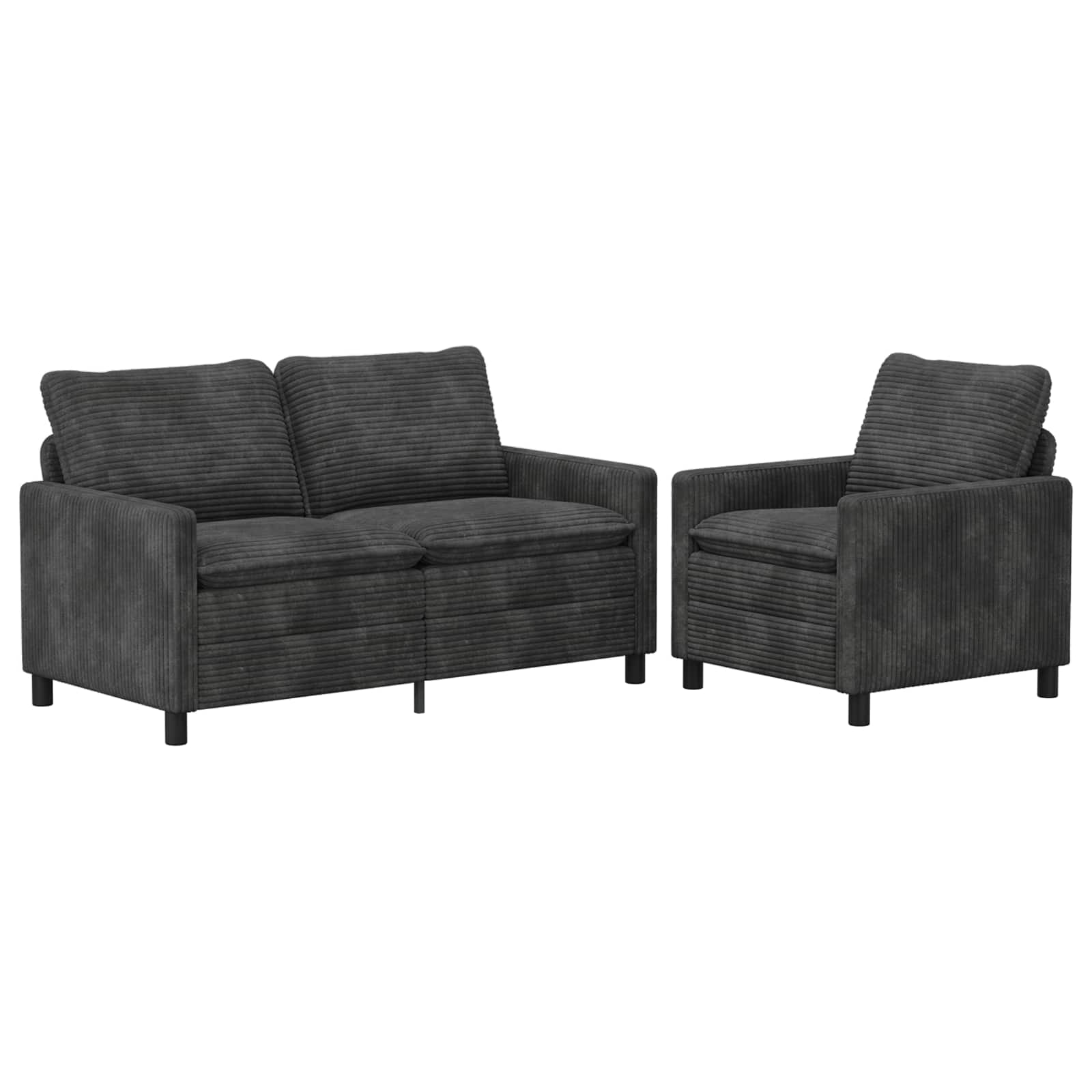 Bankstel 2 st Donkergrijs Polyester
