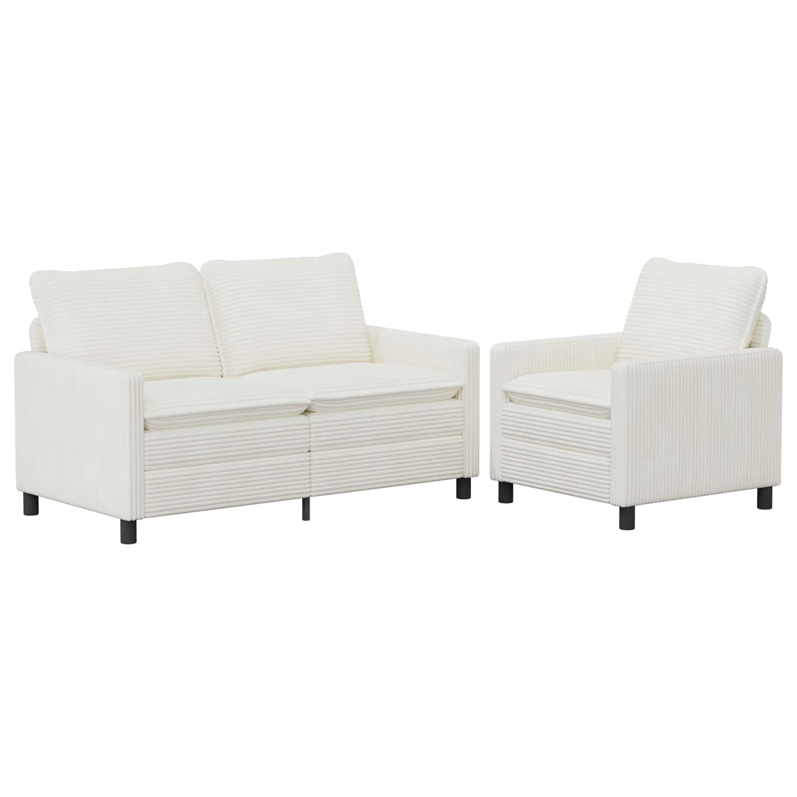 Bankstel 2 st Crèmekleurig Polyester