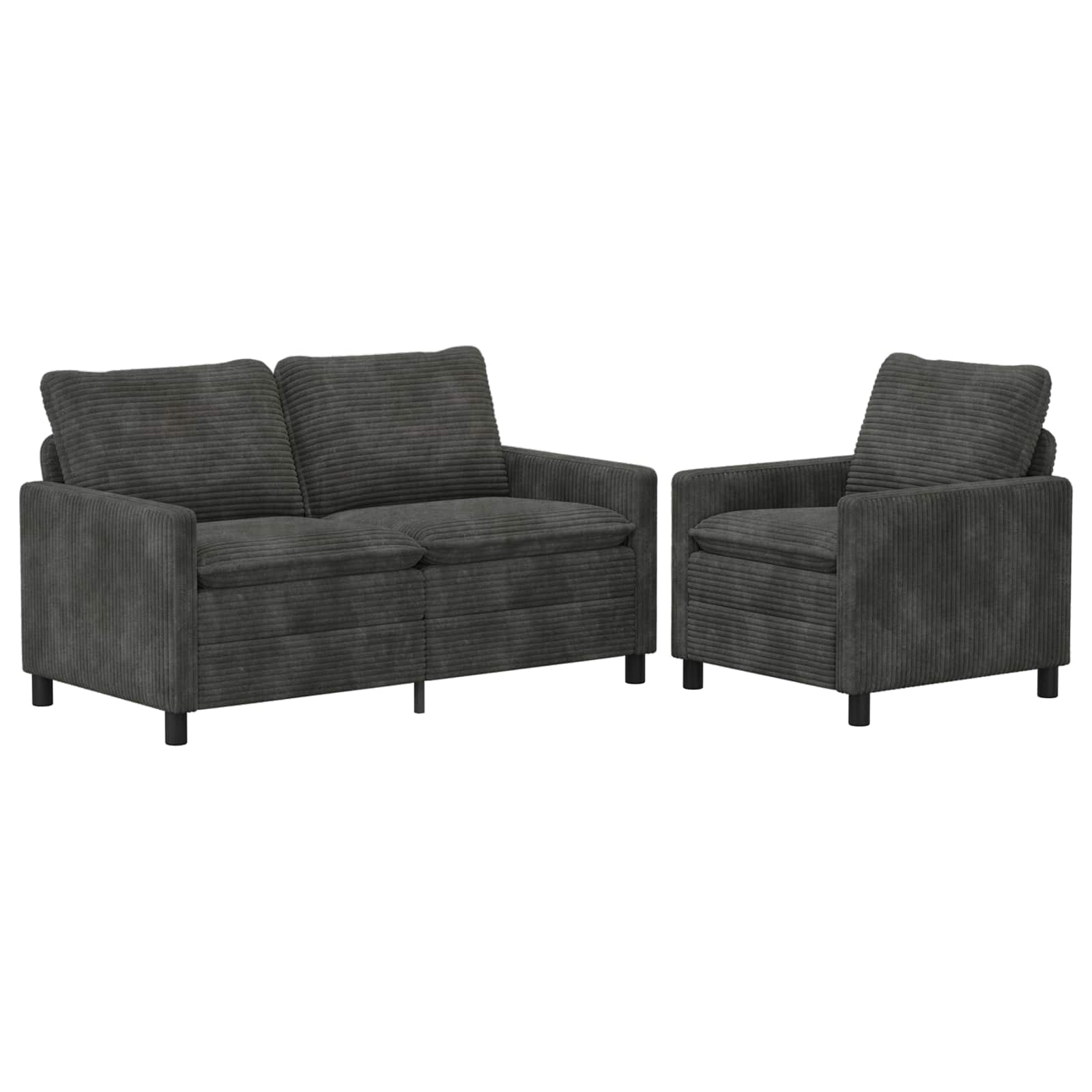 Bankstel 2 st Antracietkleurig Polyester